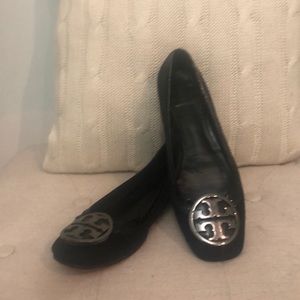 Tory Burch Tri-color Suede and Patent Flats